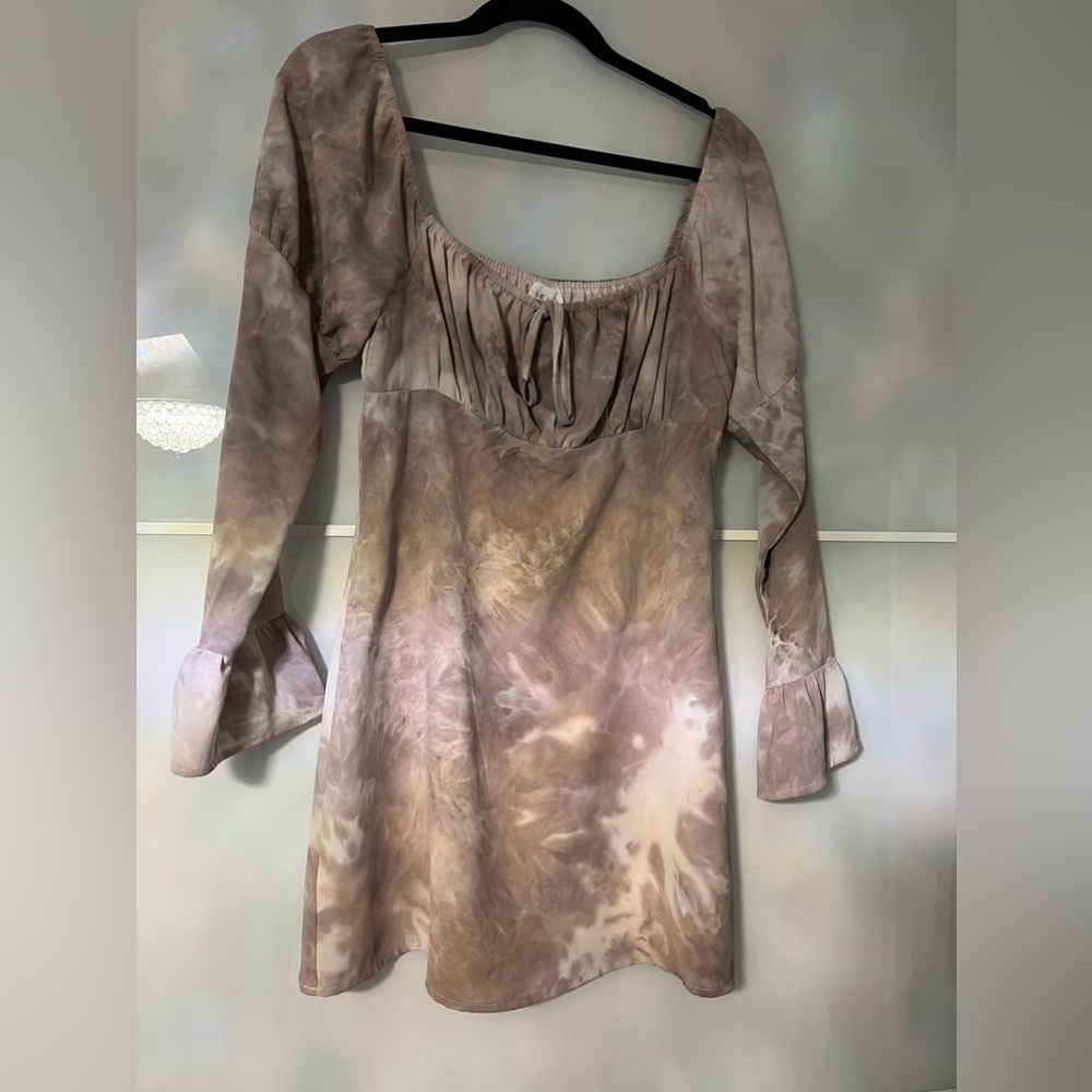Tie dye long sleeve mini dress (medium)